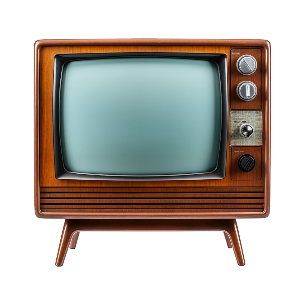 AI generated Retro old television isolated on transparent background png