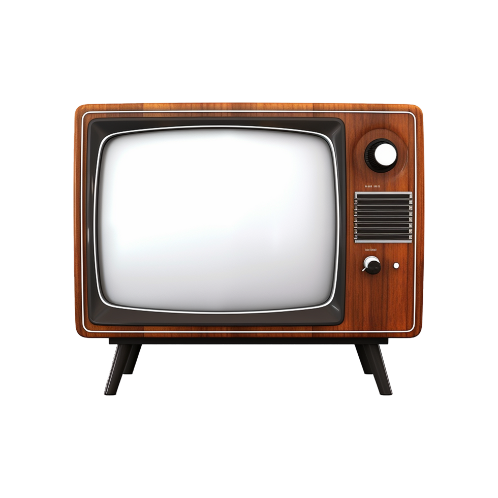 AI generated Retro old television isolated on transparent background png