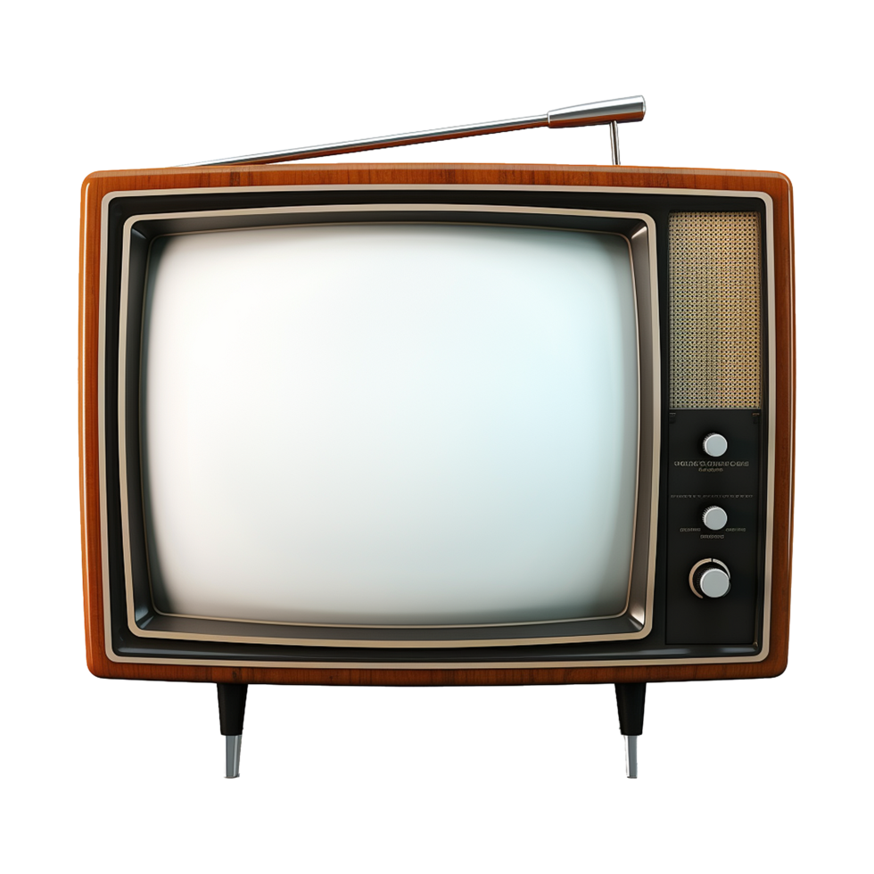 AI generated Retro old television isolated on transparent background png