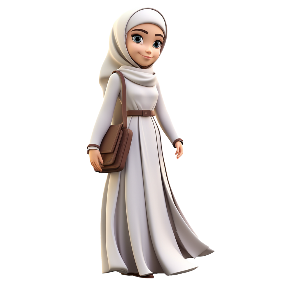 AI generated Muslim girl png isolated on transparent background