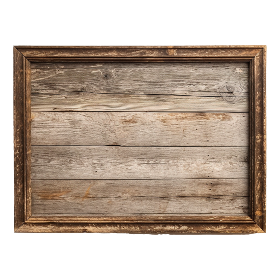 AI generated Rustic wooden frame isolated on transparen background png