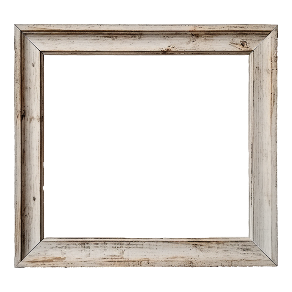 AI generated Rustic wooden frame isolated on transparen background png