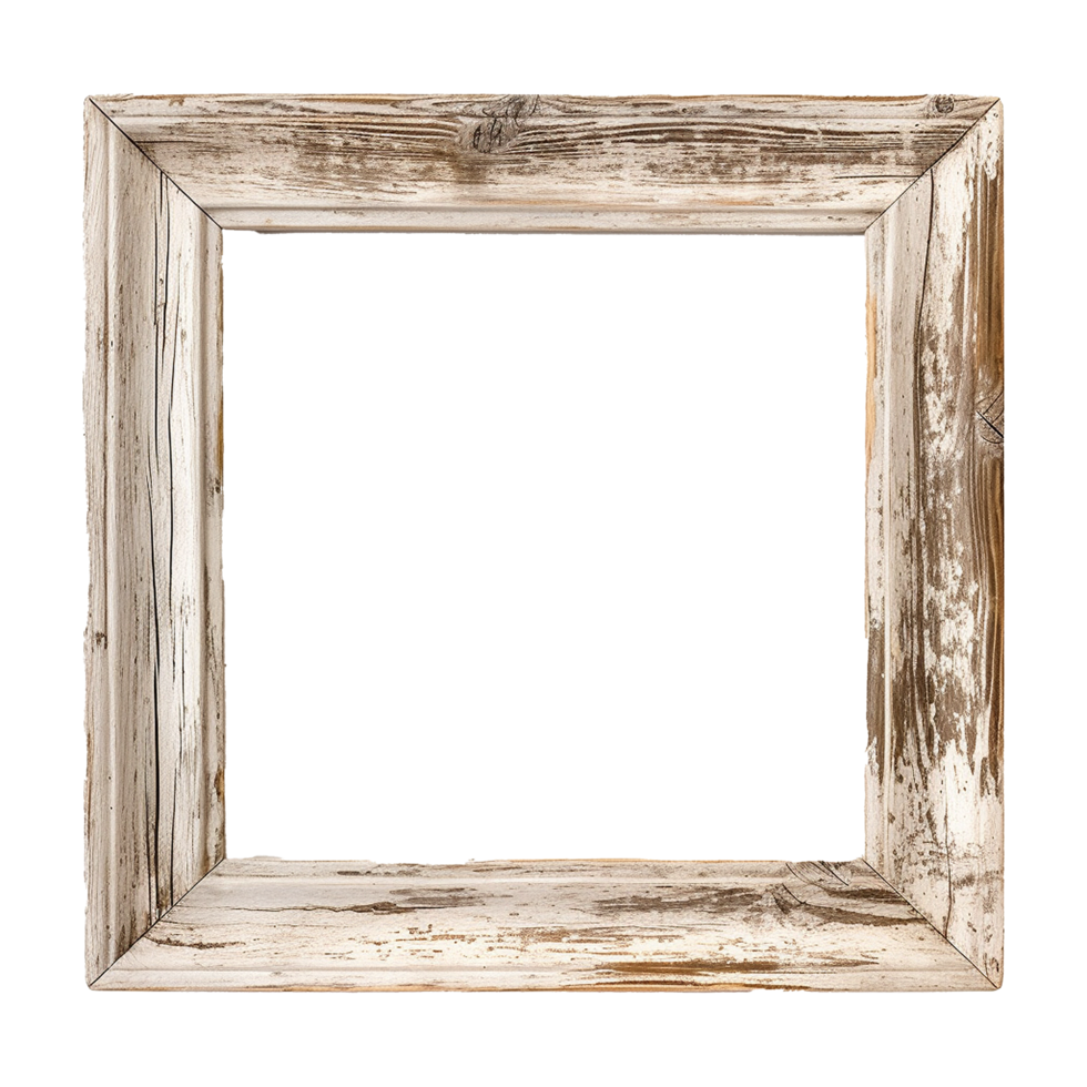 AI generated Rustic wooden frame isolated on transparen background png