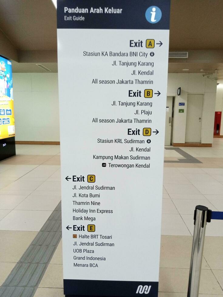 MRT signboard, in Jakarta, Indonesia photo