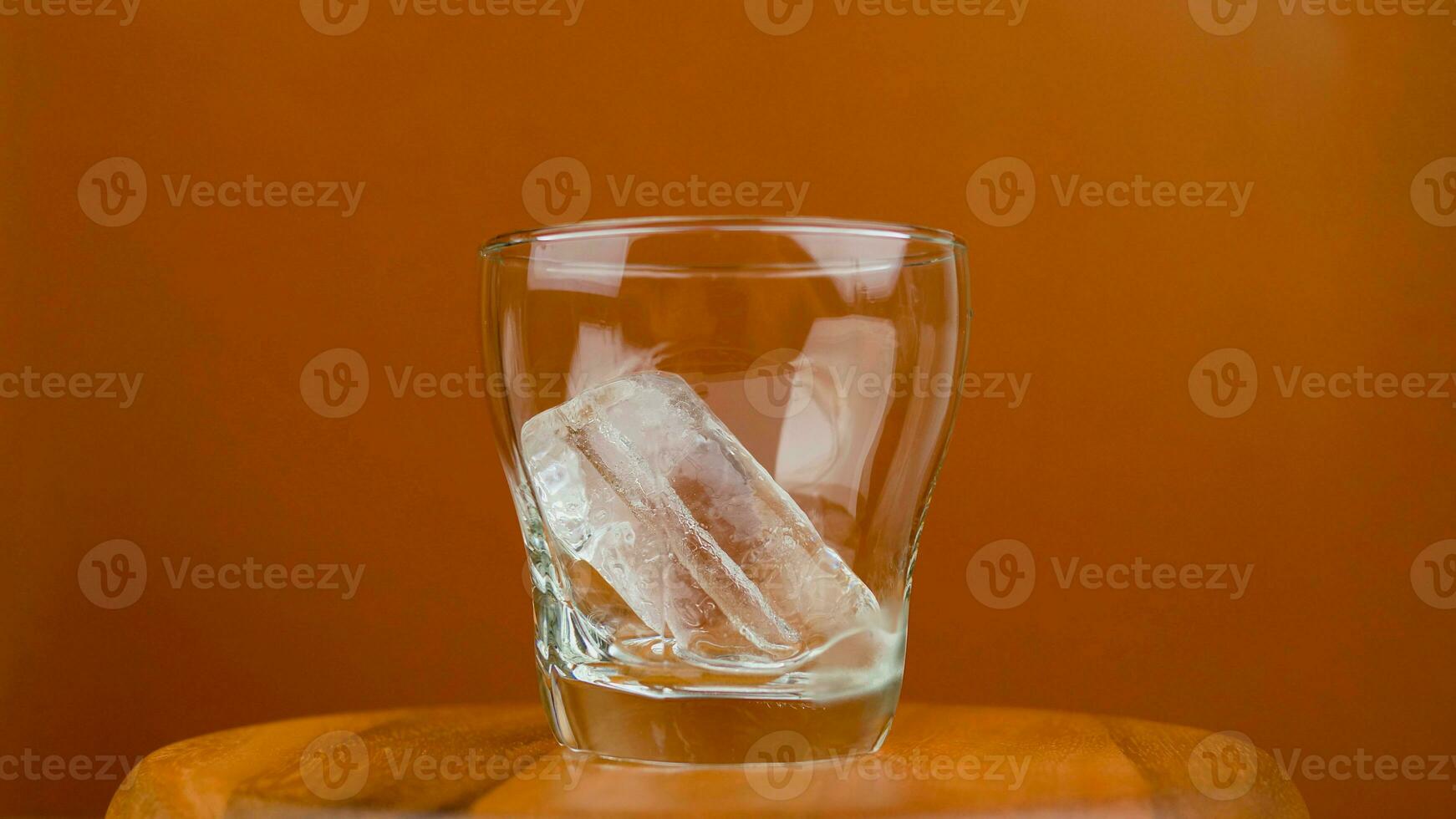 glass ice cubes Cold water glass, photo made in a studio