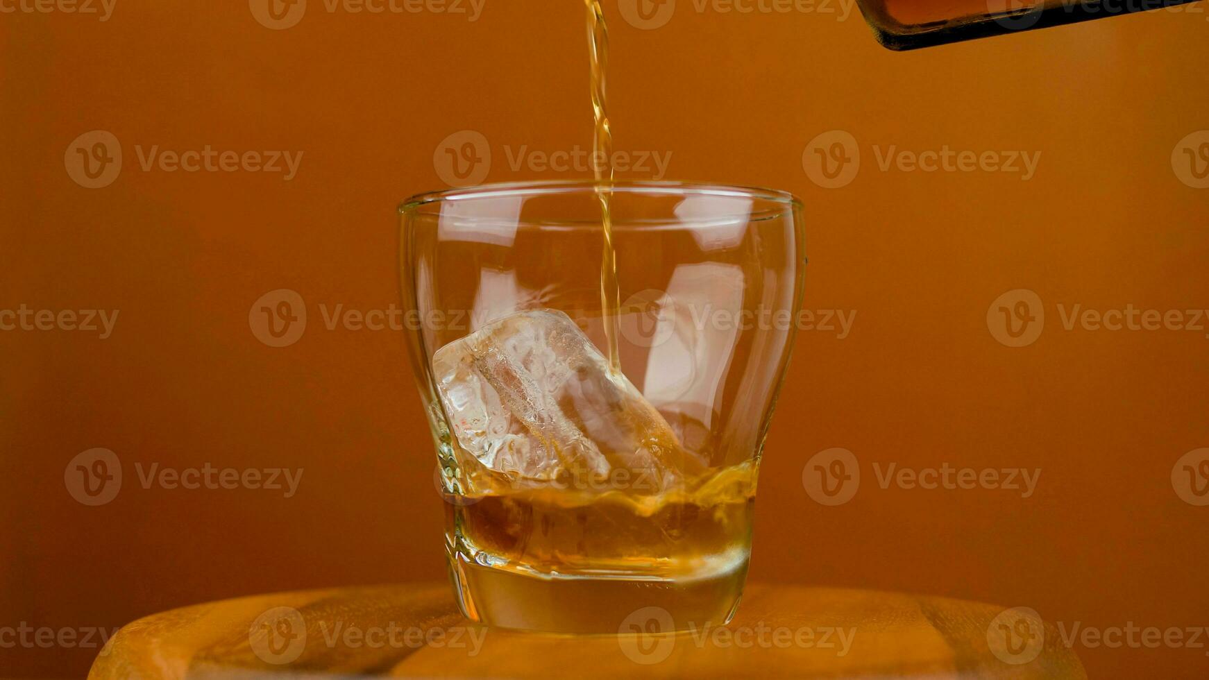 alcoholic drinks Glass of liquor mixed with soda photo