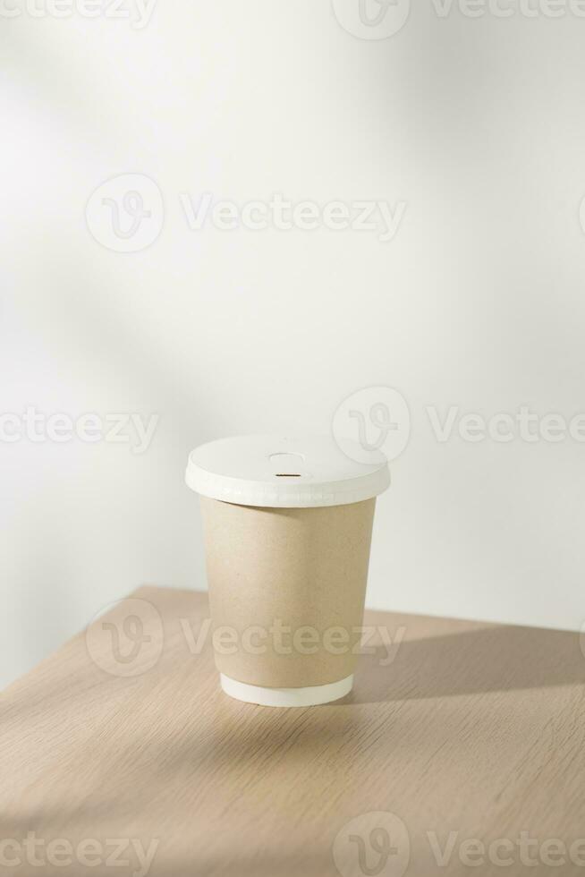 Disposable paper coffee cup photo