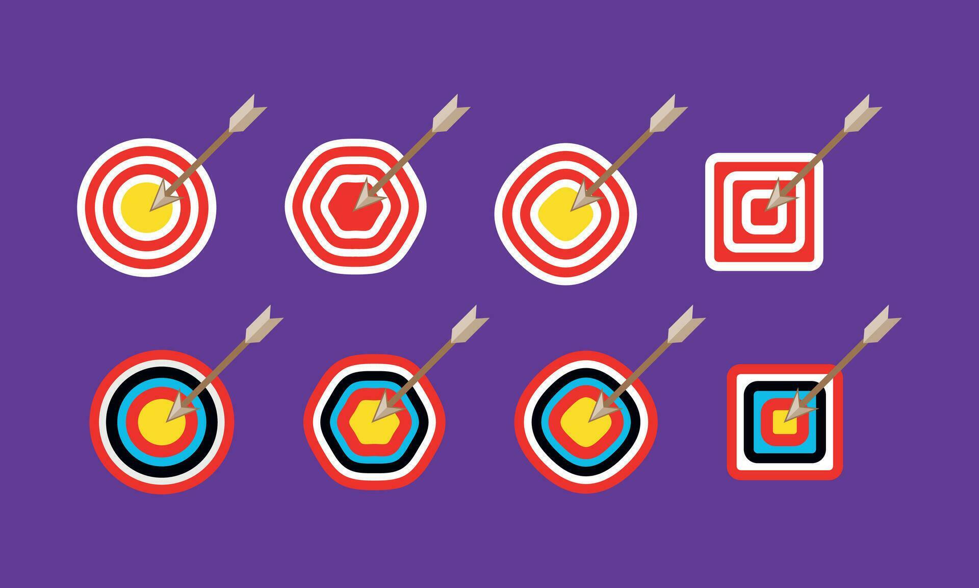 Archery target with arrows. Concept of archery or reaching the goal in