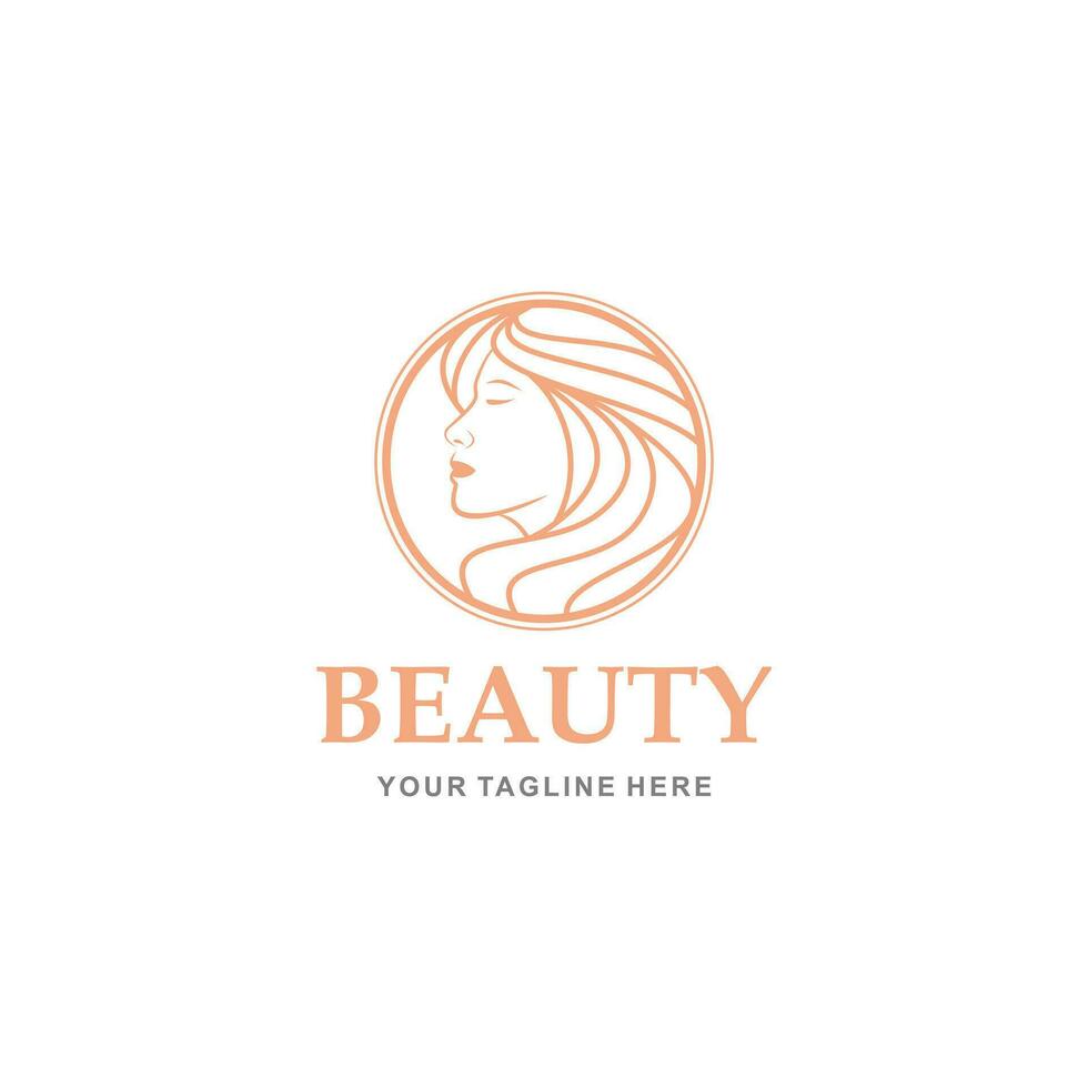 Beauty woman logo isolated on white background. Design beauty woman for logo, Simple and clean flat design of the beauty woman logo template. Suitable for your design need, logo, illustration. vector