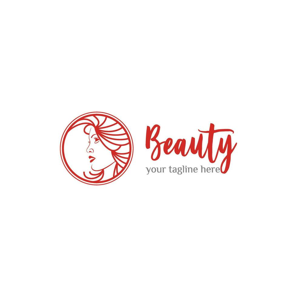 Beauty woman logo isolated on white background. Design beauty woman for logo, Simple and clean flat design of the beauty woman logo template. Suitable for your design need, logo, illustration. vector