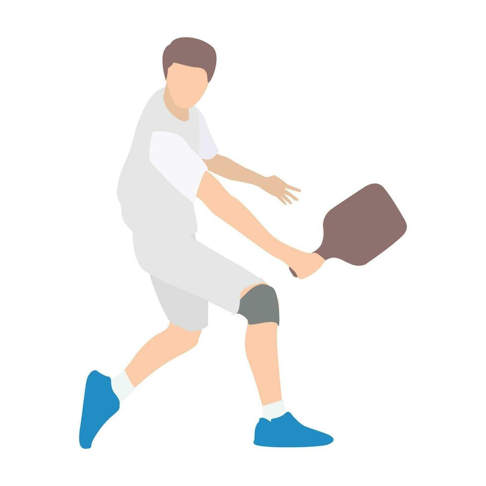 Vector character of modern flat pickleball player in action