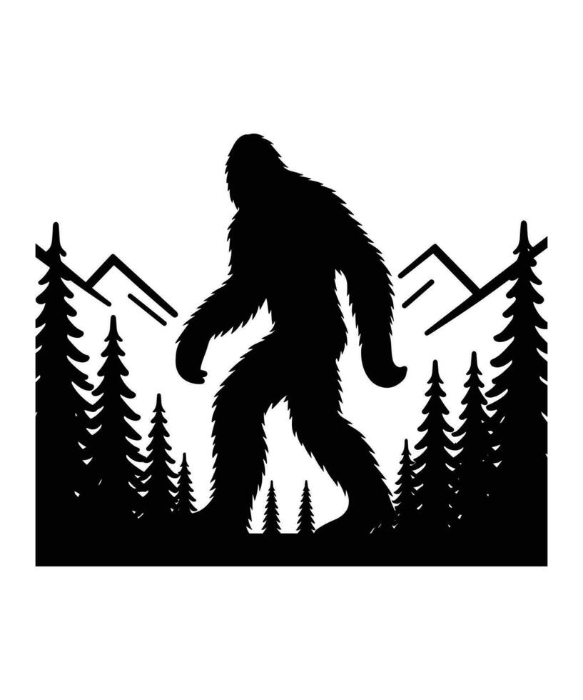 BIG FOOT SILHOUETTE VECTOR ILLUSTRATION DESIGN