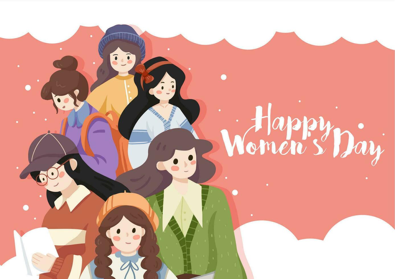 Flat women's day history month background vector