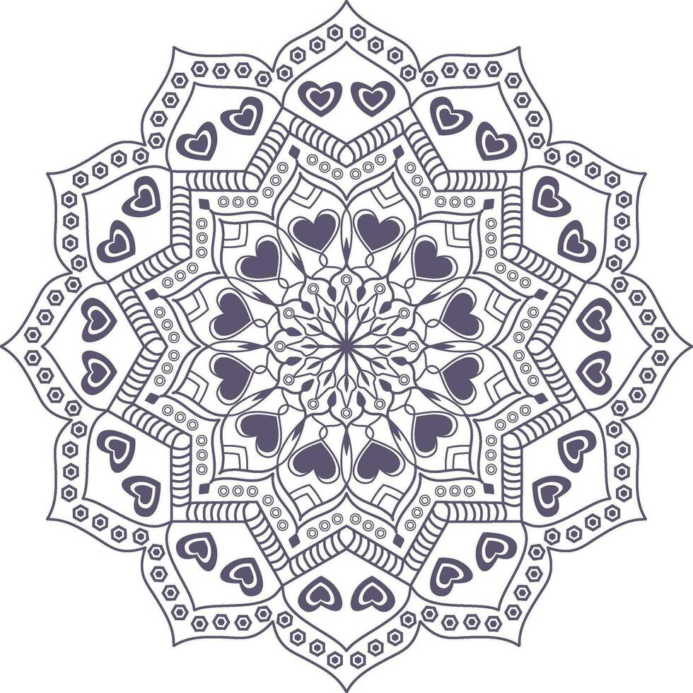 un circular mandala diseño con corazones. Clásico decorativo elementos. oriental modelo. vector