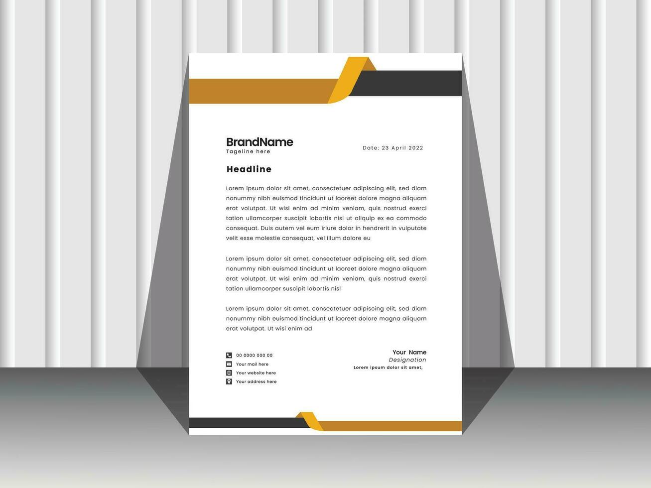 Corporate business letterhead template in a4 size. vector