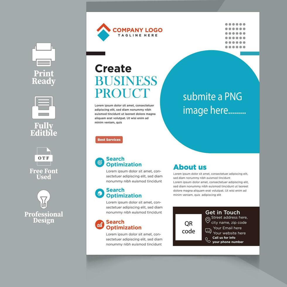 a bundle of 4 templates of different colors a4 flyer template