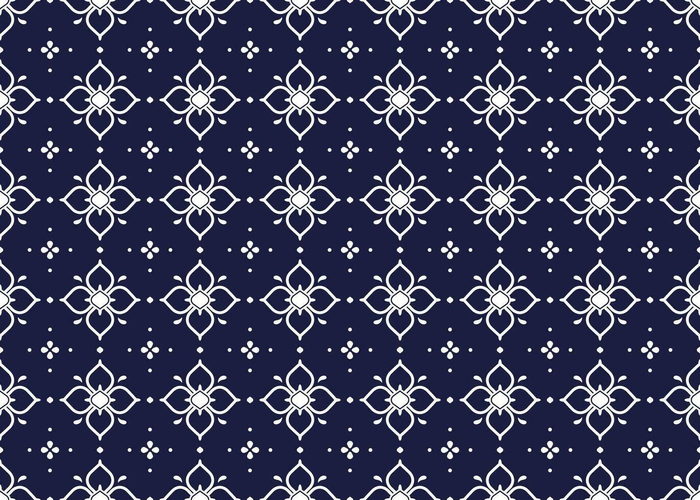 geometric and flower line ethnic fabric seamless pattern for cloth carpet wallpaper background wrapping etc. vector