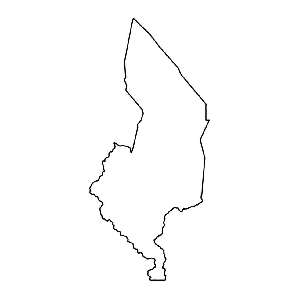Southern region map, administrative division of Malawi. Vector illustration.