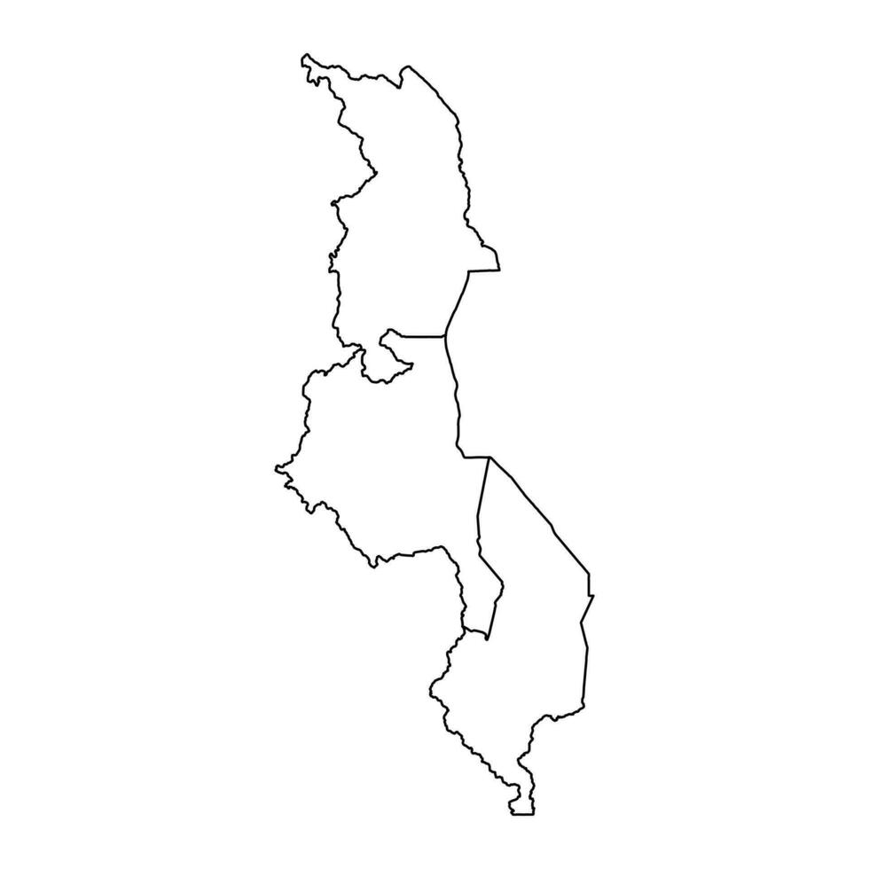 Malawi map with administrative divisions. Vector illustration.