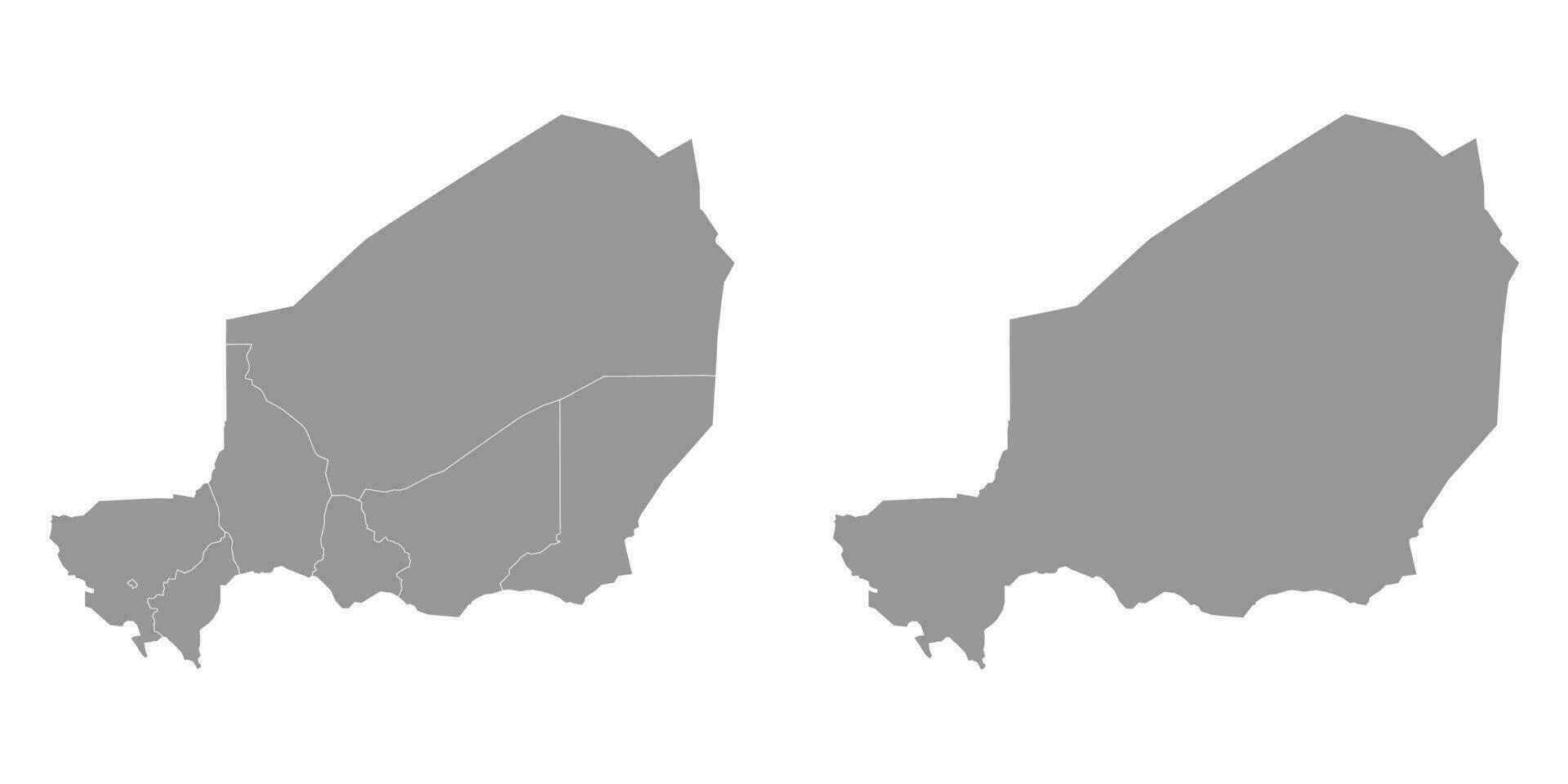 Niger map with administrative divisions. Vector illustration.