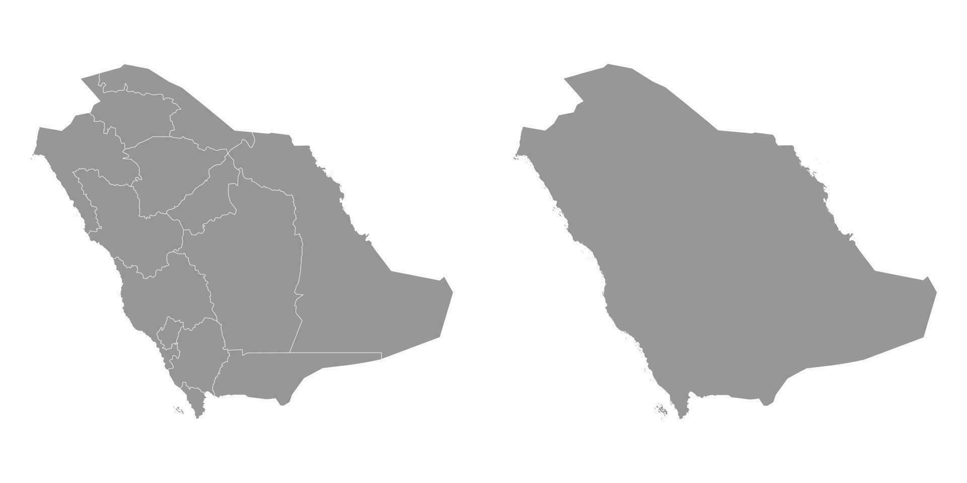 saudi arabia gris mapa con administrativo divisiones vector ilustración.