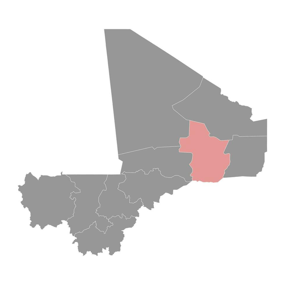 Gao region map, administrative division of Mali. Vector illustration.