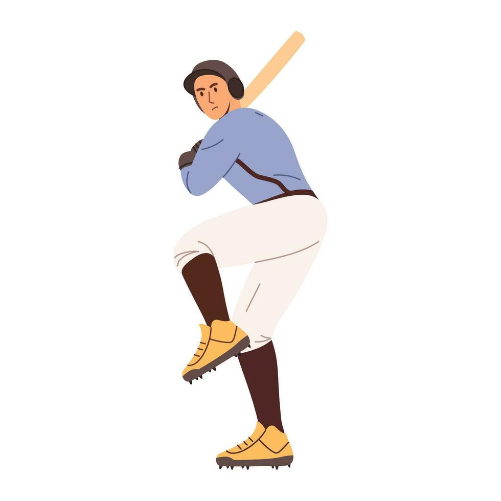 béisbol jugador. plano vector ilustración aislado en blanco antecedentes