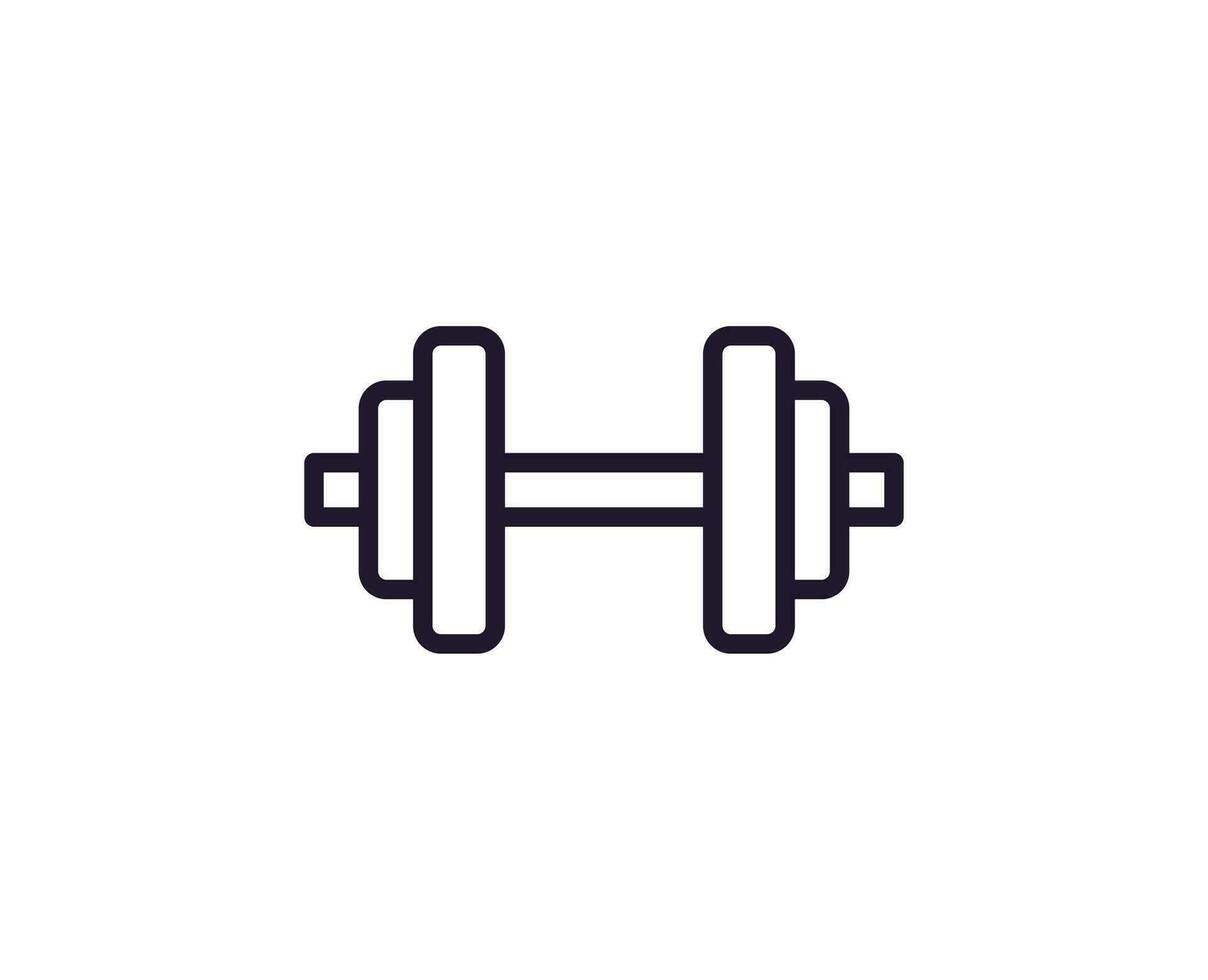 Dumbell vector line icon. Premium quality logo for web sites, design, online shops, companies, books, advertisements. Black outline pictogram isolated on white background