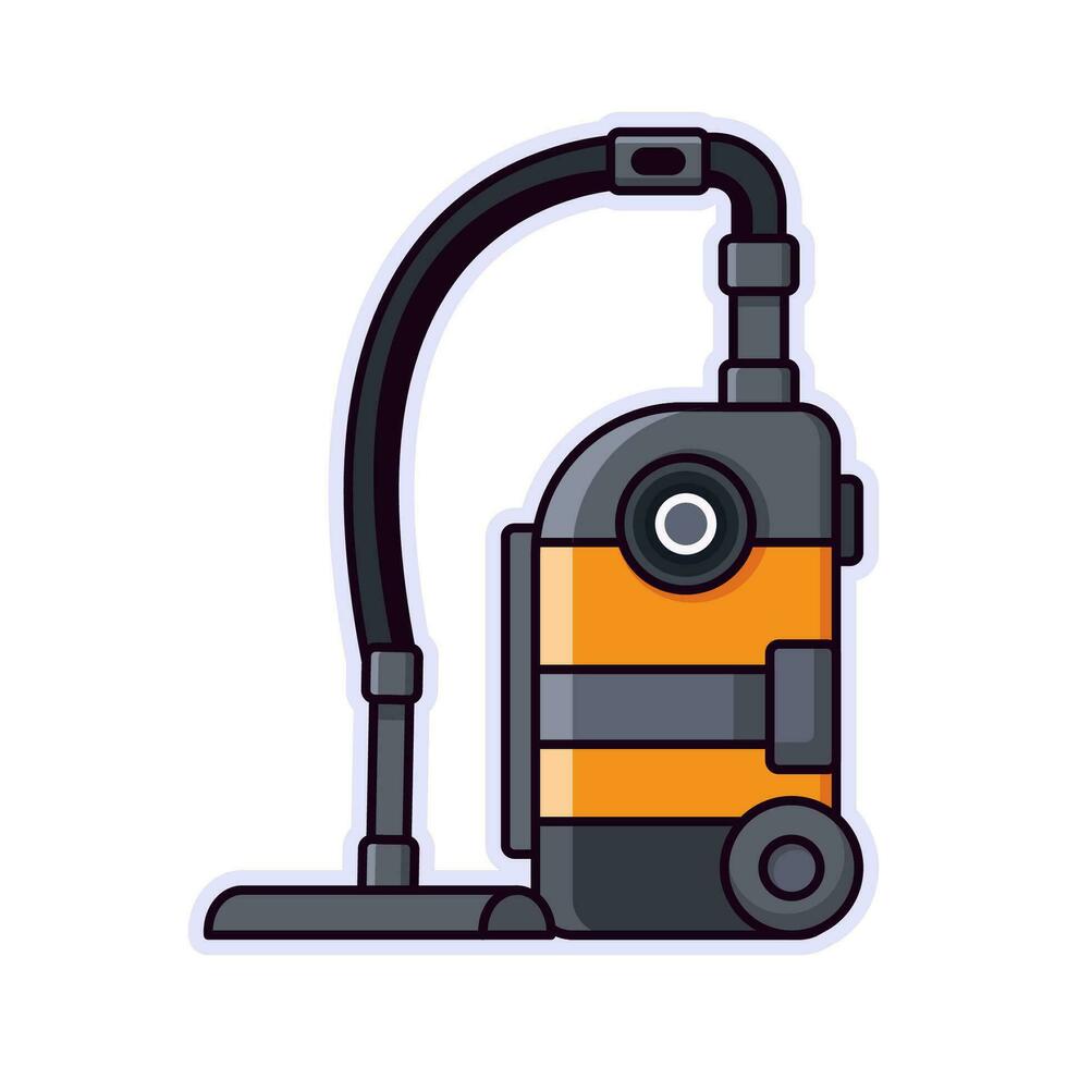 Vacuum Cleaner Vivid Flat Image. Perfect for different cards, textile, web sites, apps vector