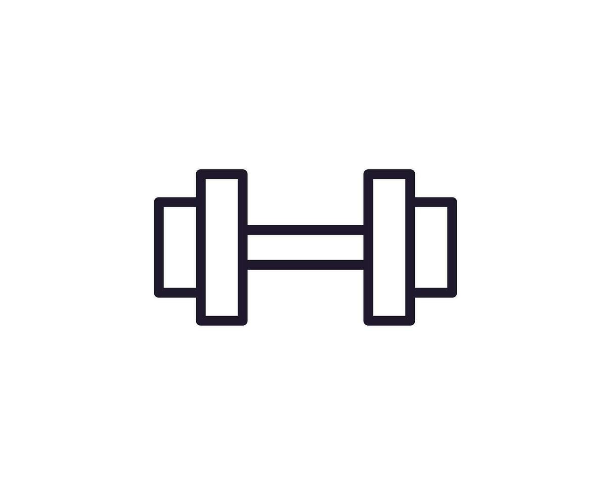 Dumbell vector line icon. Premium quality logo for web sites, design, online shops, companies, books, advertisements. Black outline pictogram isolated on white background