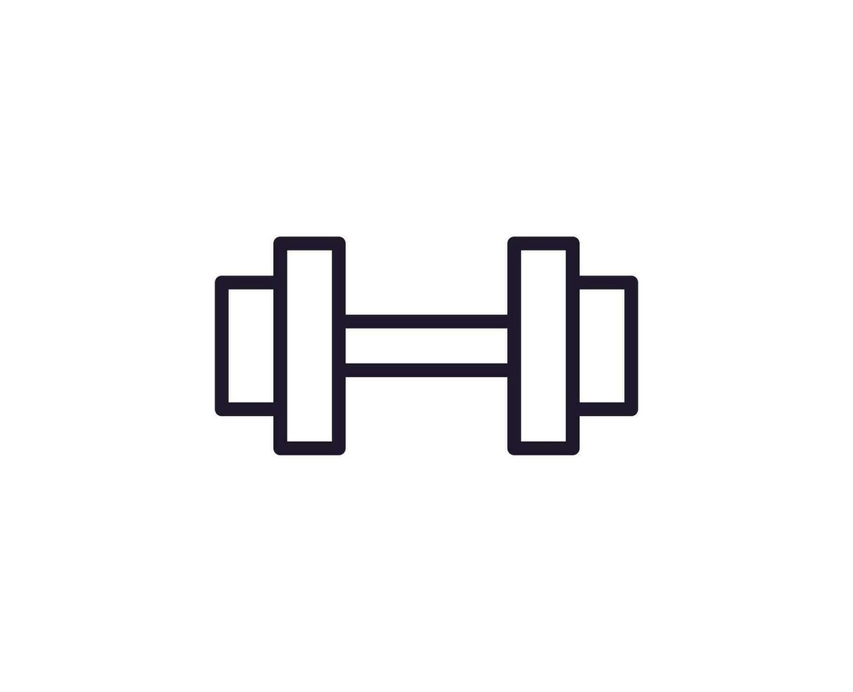 dumbell vector línea icono. prima calidad logo para web sitios, diseño, en línea tiendas, compañías, libros, anuncios negro contorno pictograma aislado en blanco antecedentes