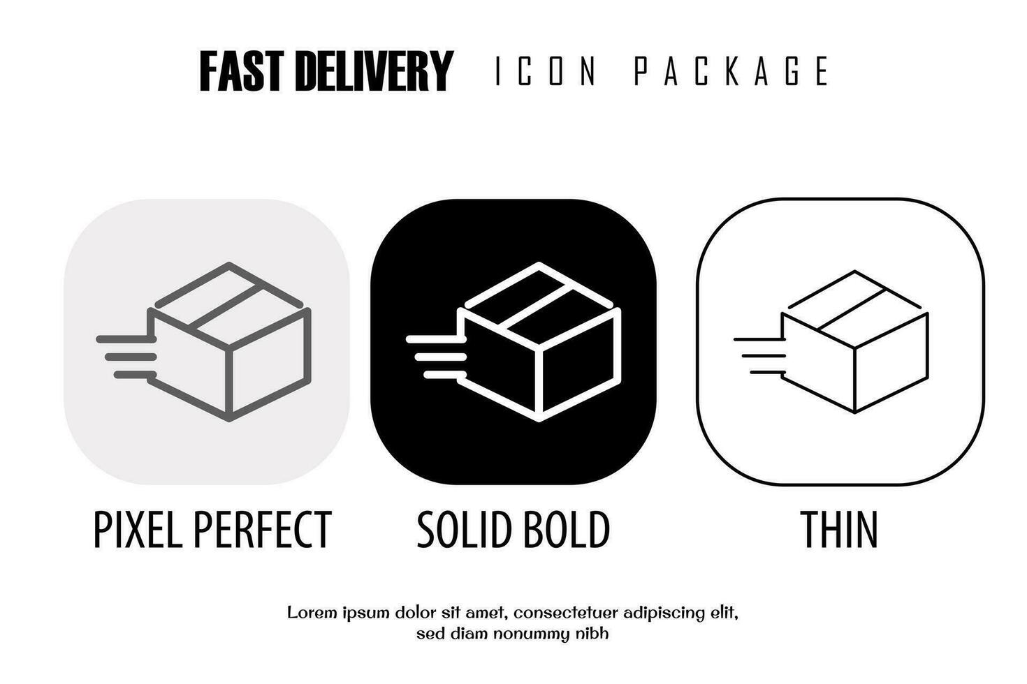 fast delivery, quick delivery outline icon in different style vector design pixel perfect