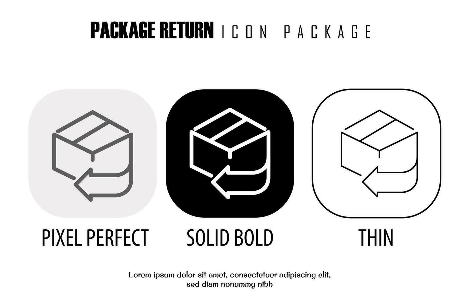 return package outline icon in different style vector design pixel perfect