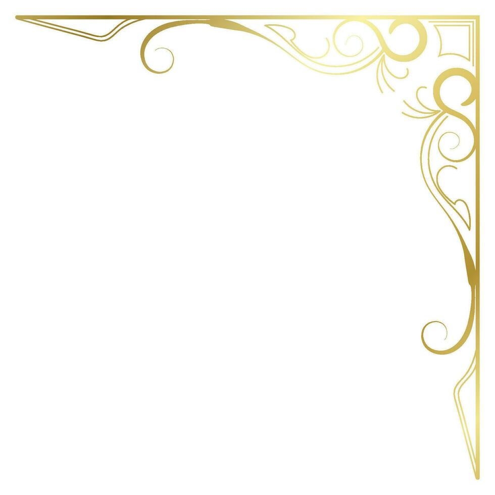 Gold vintage baroque corner ornament retro pattern antique style acanthus. Decorative design element filigree calligraphy. You can use for wedding decoration of greeting card and laser cutting vector