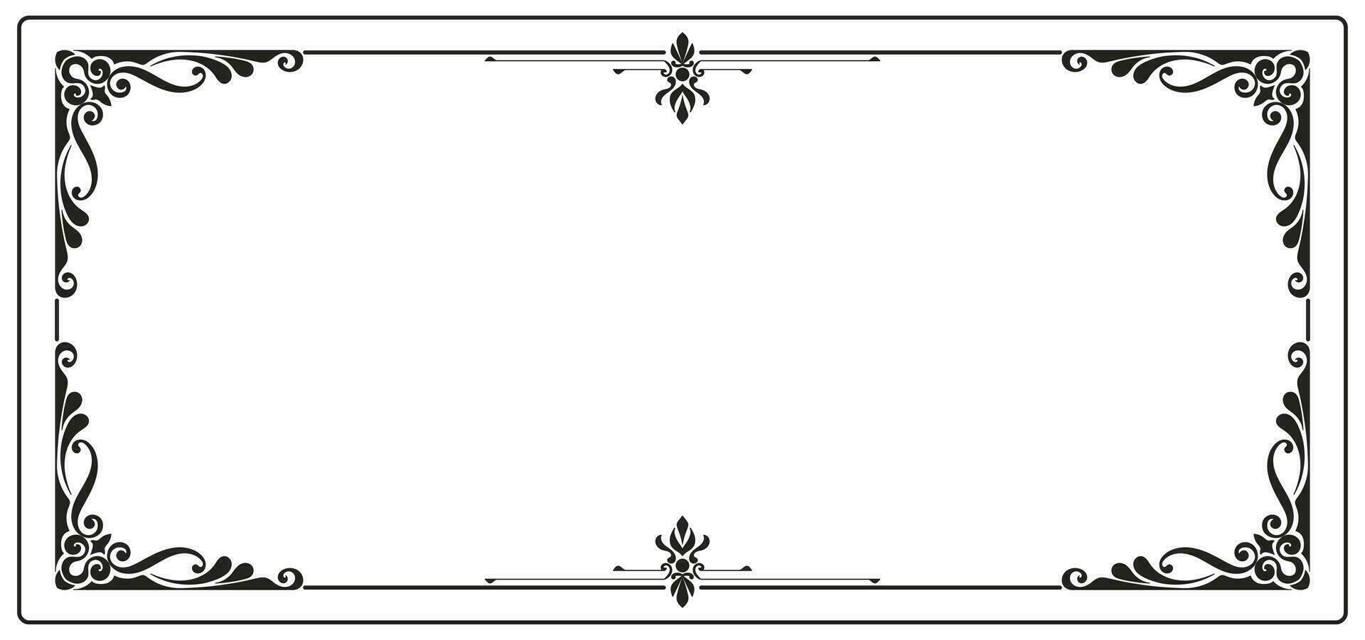 Black frame for name tag Vintage line prayer frame pattern for decoration. vector