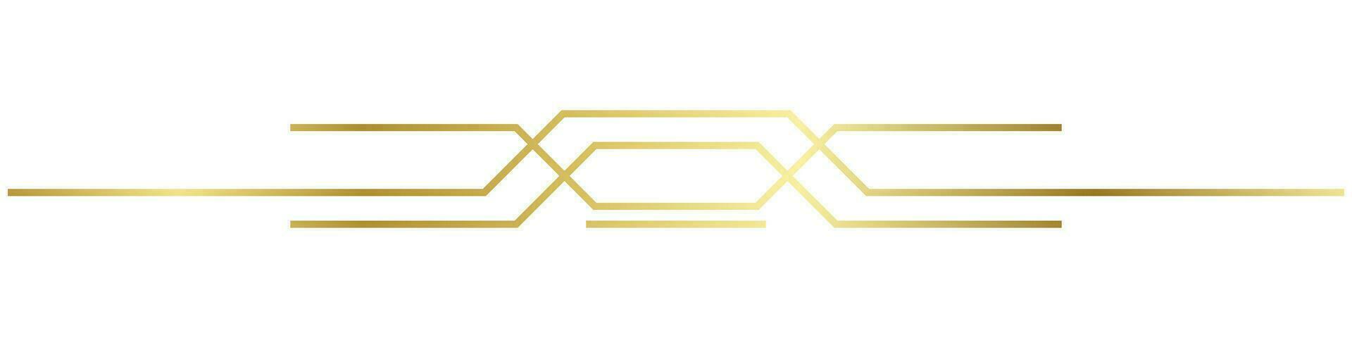 Luxurious golden art deco lines retro decorative labels dividing lines vector