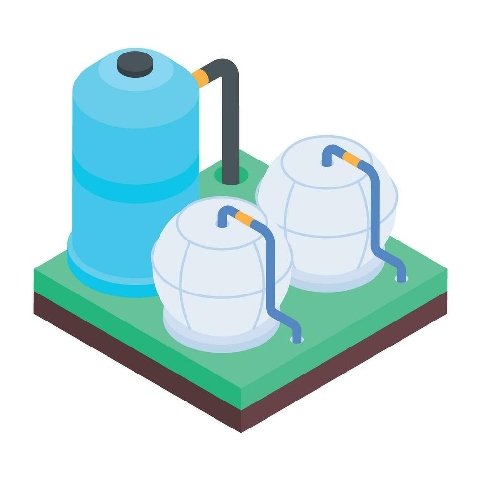 Isometric Style Ecosystem Icon vector