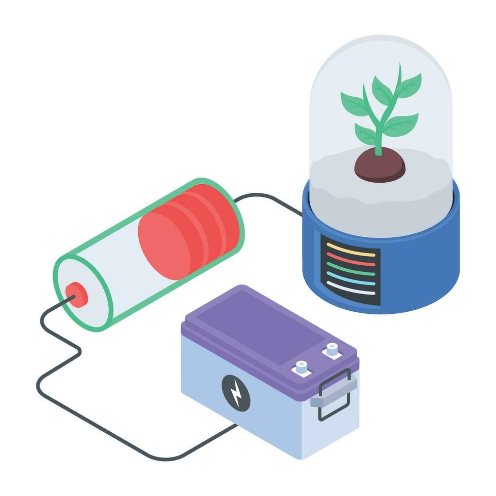 Eco Energy Isometric Icon vector