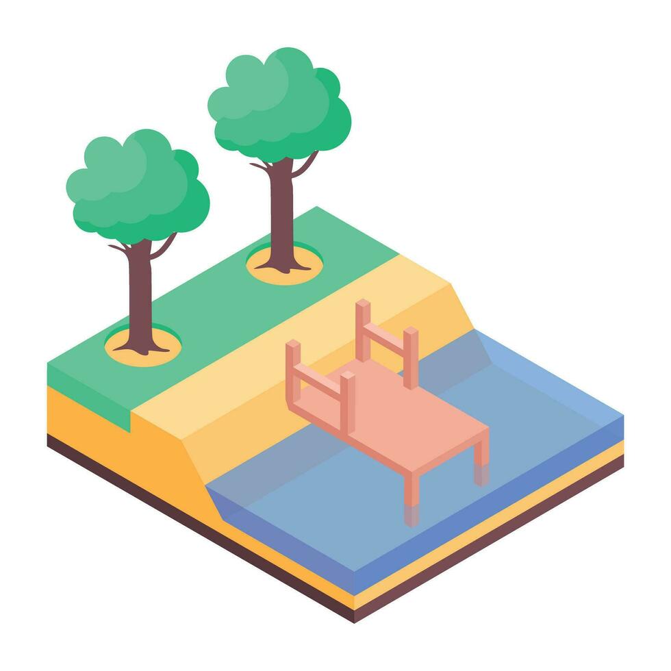 Isometric Style Ecosystem Icon vector