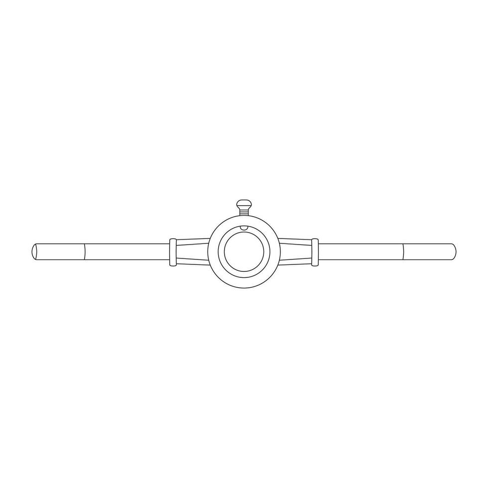Hand drawn Kids drawing Cartoon Vector illustration die stock holder wrench icon Isolated on White Background