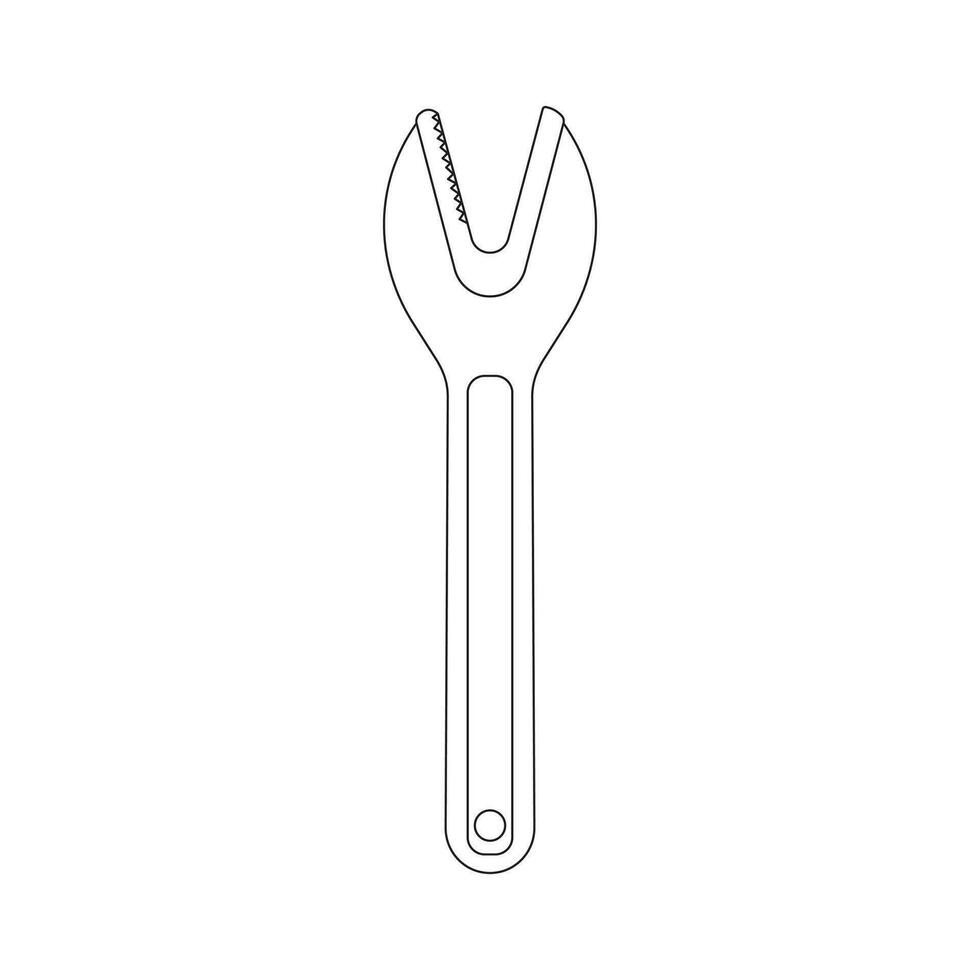 Hand drawn Kids drawing Cartoon Vector illustration aligator wrench icon Isolated on White Background
