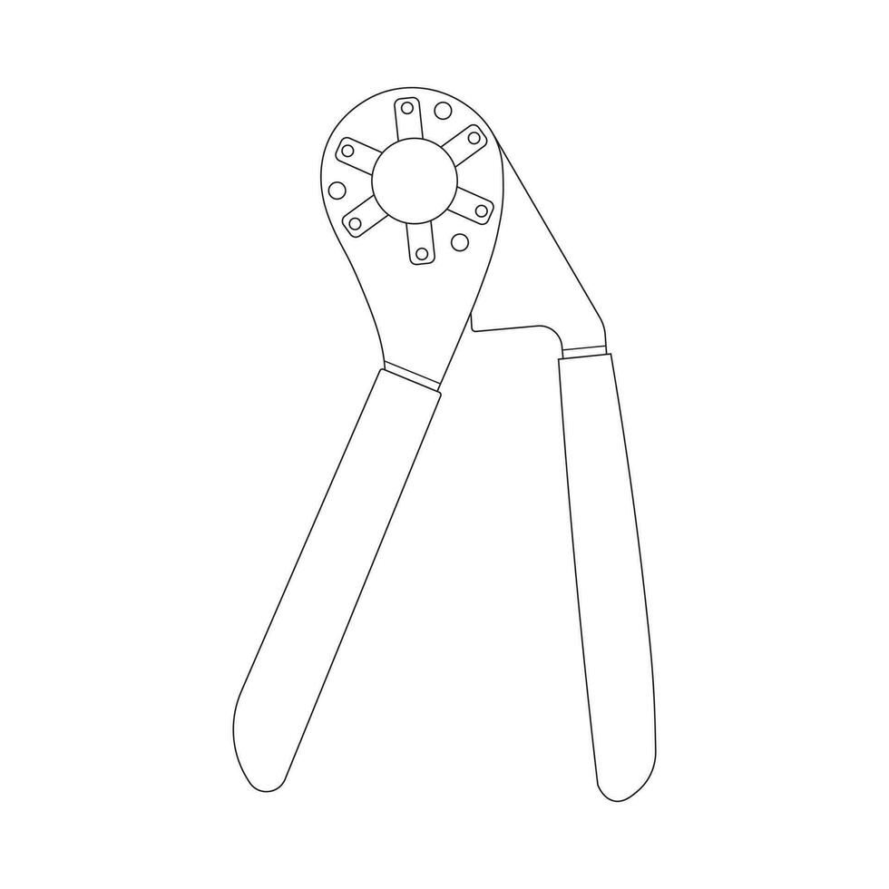 Hand drawn Kids drawing Cartoon Vector illustration bionic wrench icon Isolated on White Background