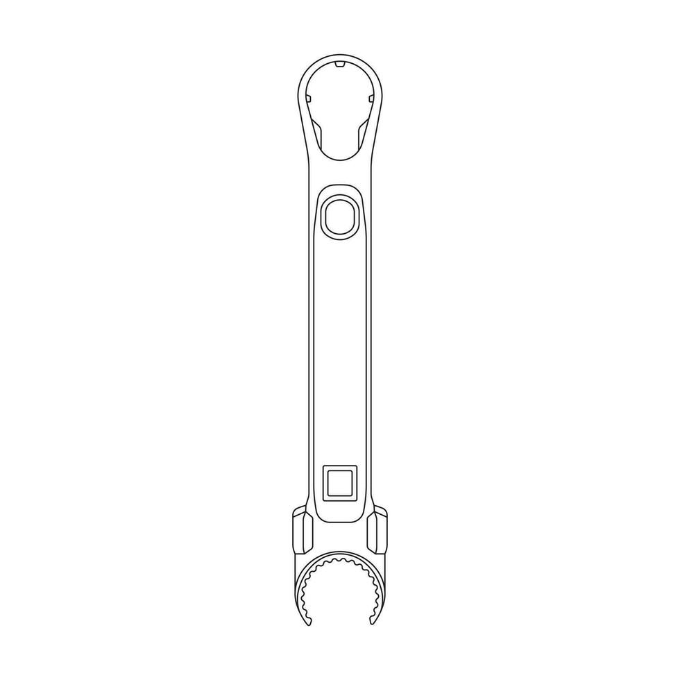 Hand drawn Kids drawing Cartoon Vector illustration armorers wrench icon Isolated on White Background