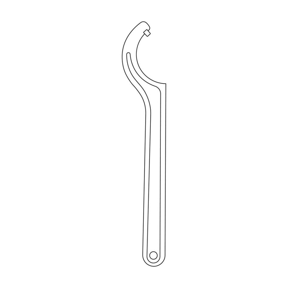Hand drawn Kids drawing Cartoon Vector illustration spanner wrench icon Isolated on White Background