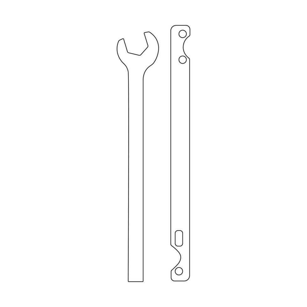 Hand drawn Kids drawing Cartoon Vector illustration fan clutch wrench icon Isolated on White Background