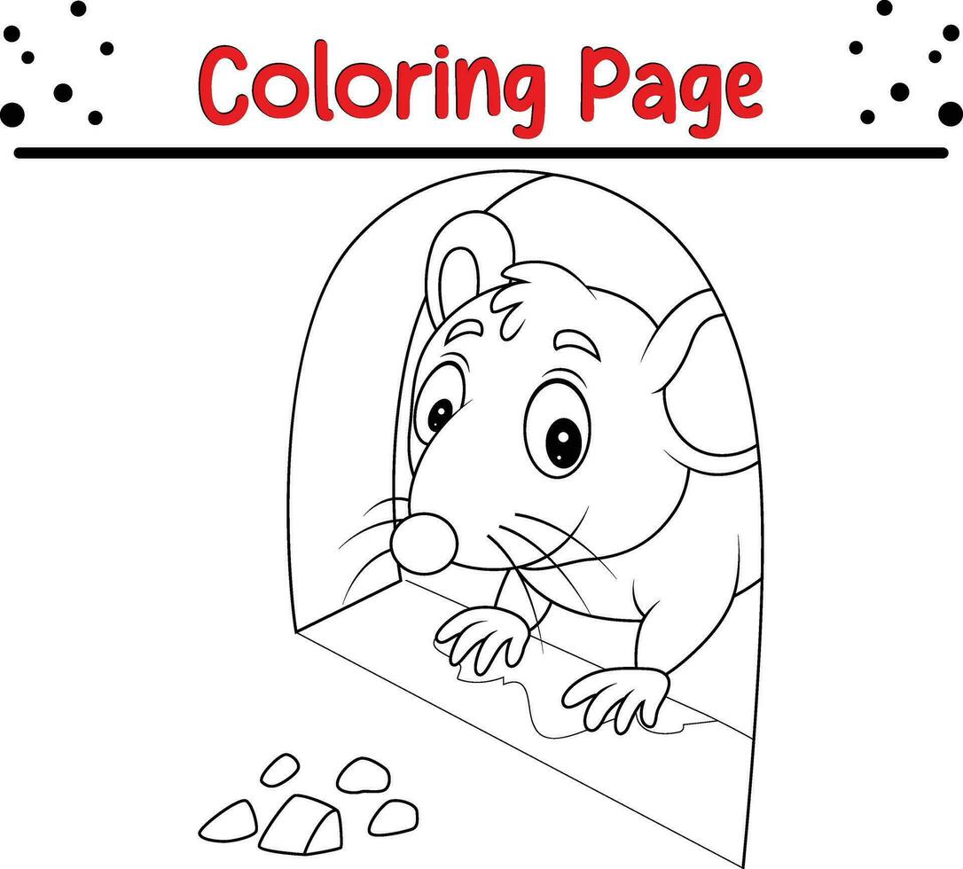 colorante paginas ratón queso agujero vector