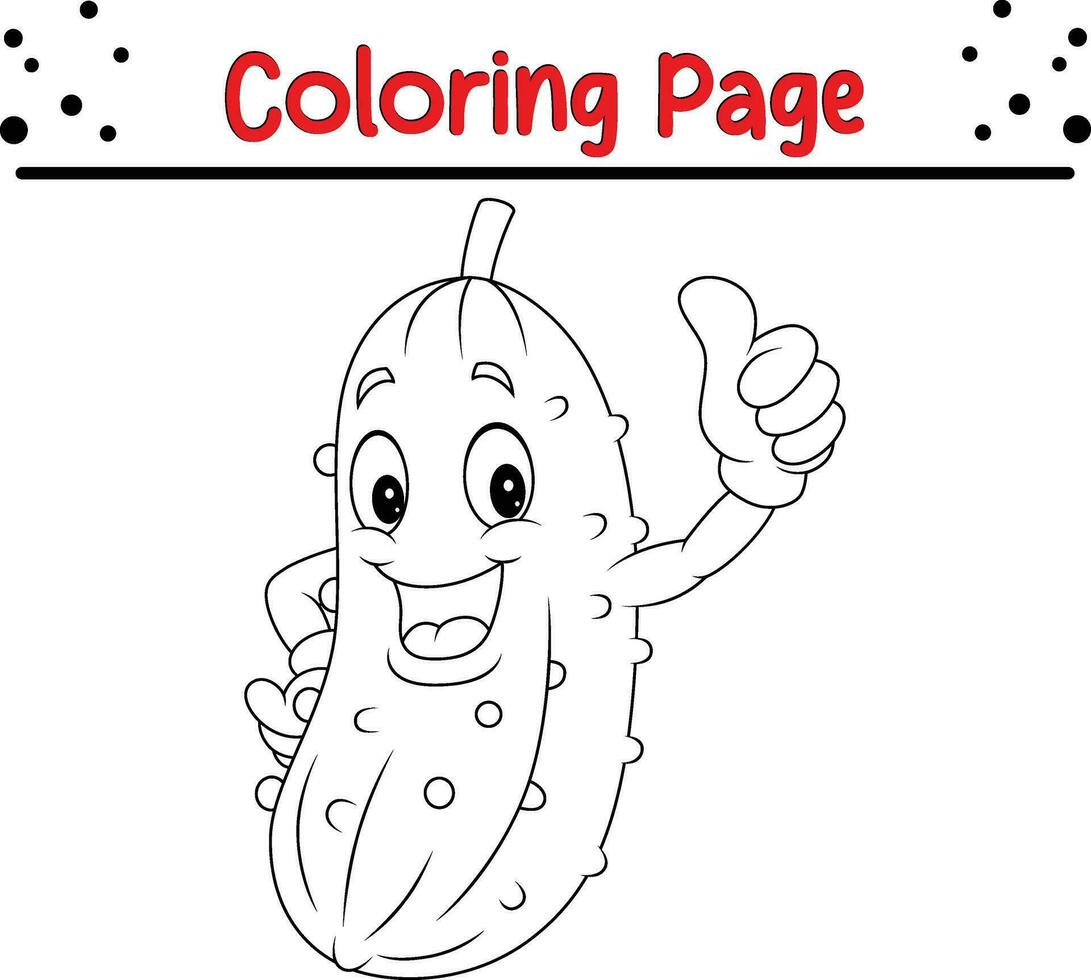 colorante paginas contento pepinillo dando pulgar arriba vector