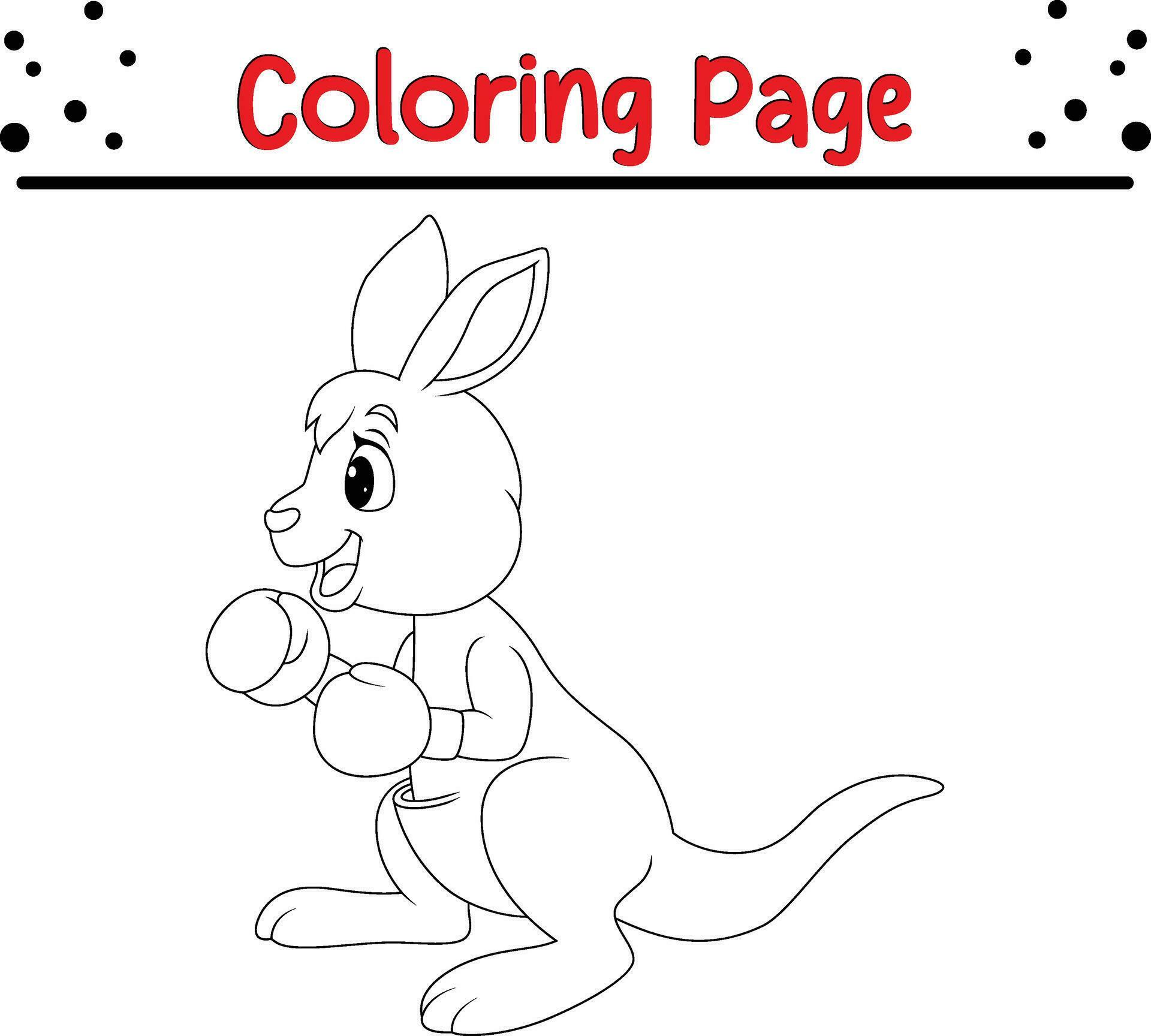 Coloring pages kangaroo boxing 36424262 Vector Art at Vecteezy