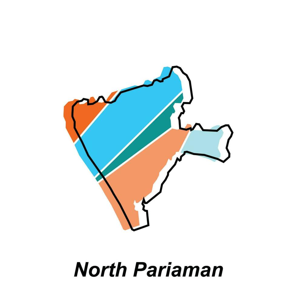 Map City of North Pariaman World Map International vector template with outline, graphic sketch style isolated on white background