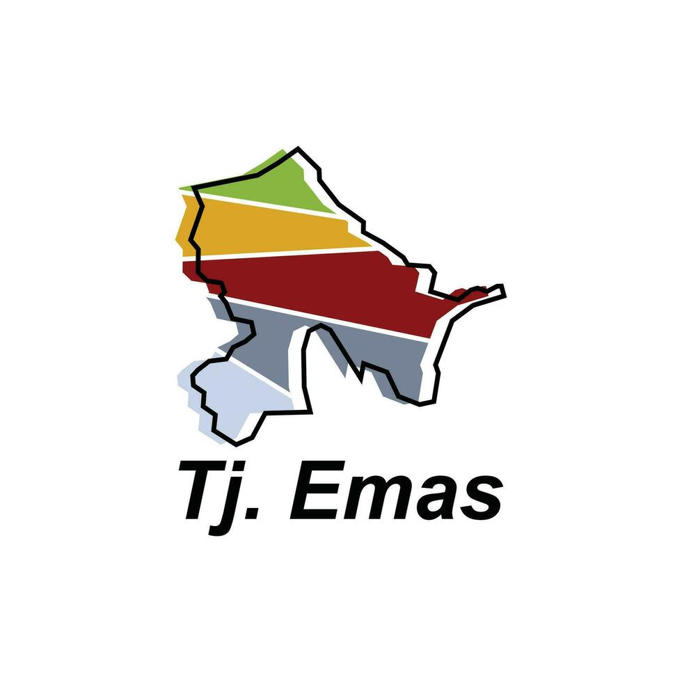 Tj. Emas map. vector map of Indonesia Country colorful design, illustration design template on white background